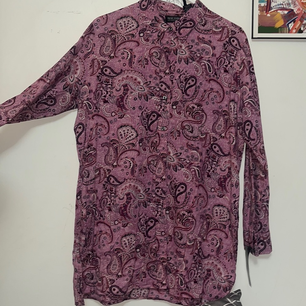 New York & Co. Paisley Button Down XL